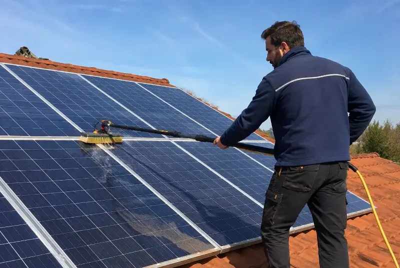 Nettoyage et entretien de panneaux solaires au Sequestre